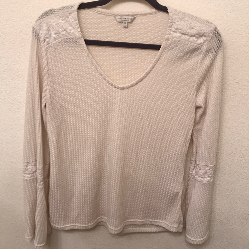 Lucky Brand lightweight waffle texture top